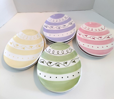 8 Pottery Barn Easter Egg Plates flawless condition
