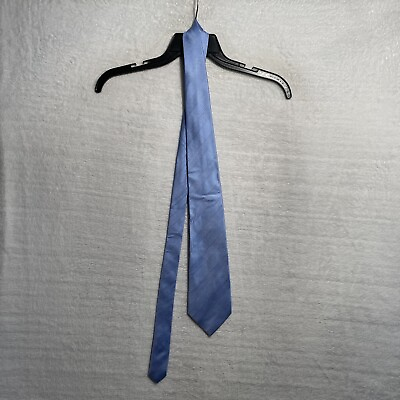 #ad Tasso Elba Pure Silk Tie Mens Classic Designer Baby Blue Stripe