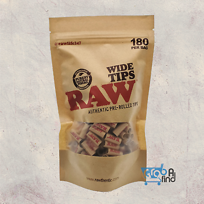 #ad RAW Pre Rolled Tips WIDE 1 Bag of 180 Tips AUTHENTIC RAW WIDE TIPS