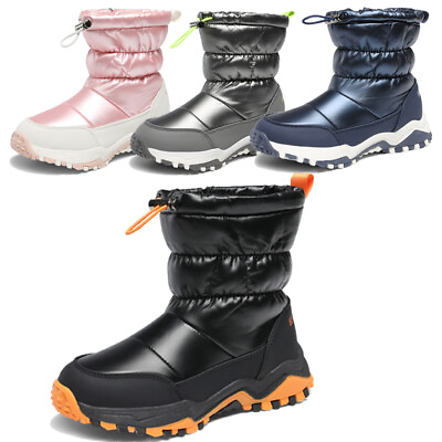 #ad #ad Kids Girls Boys Youth Snow Boots Outdoor Insulated Waterproof Mid Calf Ski Boots
