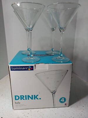 #ad Set Of Luminarc 10 OZ Cocktail Glasses With Bubbles In Original Box What A Deal