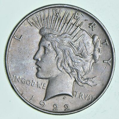 #ad 1 VG XF 1922 Peace US Silver Dollar 90% US Coin Eagle Reverse American Circ