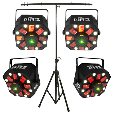 #ad Chauvet 4 Swarm 5 FX LED Rotating Derby Fixture Package with T Bar Light Stand