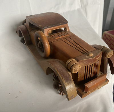 Vintage Handmade Wooden Antique Car