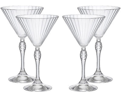 Bormioli Rocco America #x27;20s Barware 8.5 Ounces Martini Glasses Set of 4 Clear