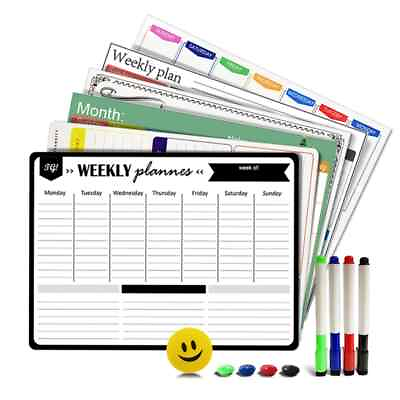#ad A3 Magnetic Weekly amp; Monthly Planner Whiteboard Fridge Magnet Flexible Daily Mes