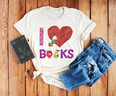 #ad I Love Books A Very Hungry Caterpillar Teacher Read Reading Love 2D T SHIRT