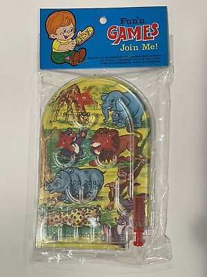 Vintage Toy Pinball Pocket Game Mini Safari Fun N Games New Old Stock NOS 1960s