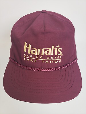 Vintage Harrah#x27;s Casino Lake Tahoe OTTO Cable Hat Adjustable Embroidered
