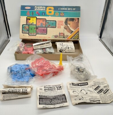 REMCO Science 6 quot; A thinking Boys Toyquot; Box Lid and 6 Science Kits quot;RAREquot; 1967