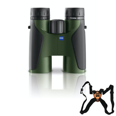 #ad Zeiss Terra ED 10x42 Green Binocular With Zeiss Flex Binocular Harness