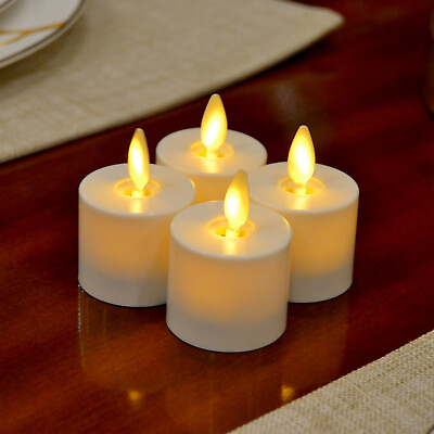 Luminara Battery Operated Led Tea Lights Candle Ivory Timer 4PCS for Wedding