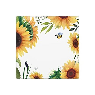 #ad Sunflower 2 Gang Blank Light Switch Cover Decorative Double Wall Plate Switch...