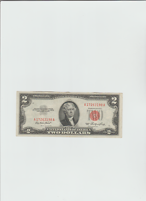 #ad 1953 $2 Red Seal Note in lightly circulated condition.
