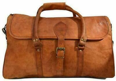 Vintage Leather Women#x27;s Duffel Handmade Luggage Weekend Overnight Travel Bag NEW