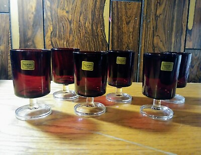 Luminarc Verrerie D#x27;arques Ruby Red Glasses 4quot; Set Of 6