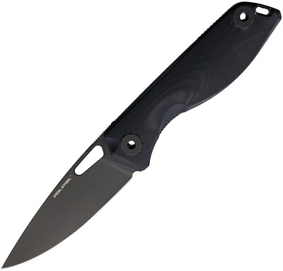 Real Steel Sidus Liner Lock Knife Black G10 Handle Plain Black D2 Blade 7461