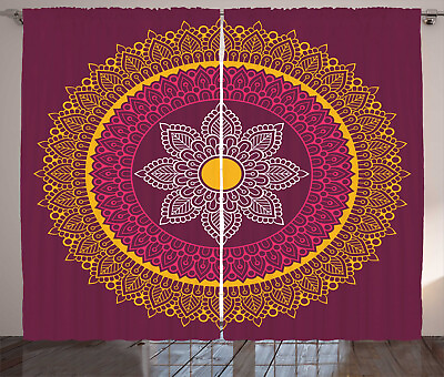 #ad Mandala Love Curtains 2 Panel Set Decoration 5 Sizes Window Drapes