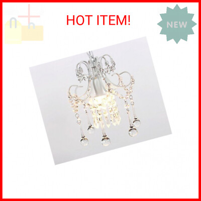 #ad Mini Style Crystal Chandelier Pendant Light White1 Light