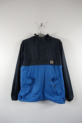 Carhartt WIP Bluster Jacket Quarter Zip Pullover Smock Navy Blue Medium