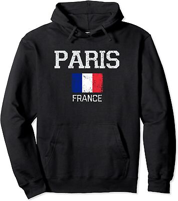 #ad Vintage Paris France French Souvenir Gift Flag Unisex Hooded Sweatshirt