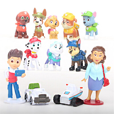 12PCS Set Paw Patrol Ryder Pups Cartoon PVC Action Figure Gift Kids Toy Decor