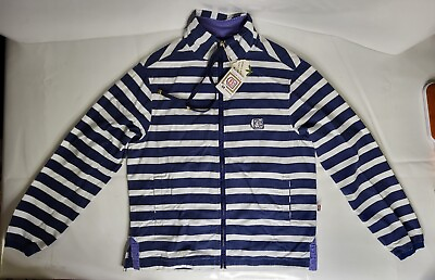 Deal Clothing Mens AS 242 Full Zip Cotton Smock Navy White Striped Size Medium