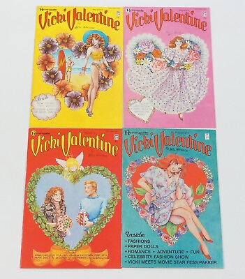 #ad Vicki Valentine #1 4 VF NM complete series w paper dolls Bill Woggon set 2 3