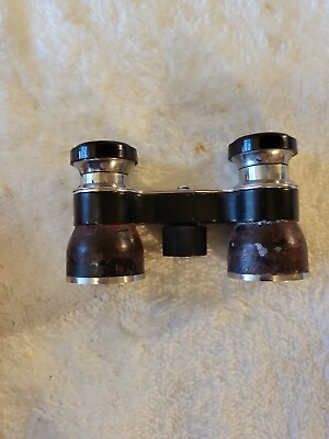 Vtg. STELLAR PETITE Binoculars 3X Model Black Silver 4quot; x 2quot;