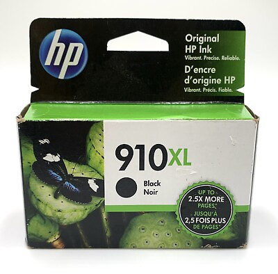 #ad HP 910XL Genuine Black Printer Ink Cartridge High Yield NEW SEALED Exp July 2022