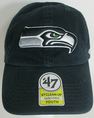 #ad Seahawks Seattle Hat Youth NFL Aprox 4 7 #x27;47 Brand Clean Up Series Unisex Cap