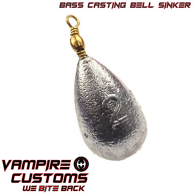 Bell Bass Casting Sinker Weight Tear Drop Brass Swivel Quality New Lot
