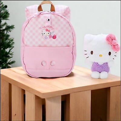 #ad Sanrio hello kitty Backpack with hello kitty plush stuff size 20x9.5x25cm