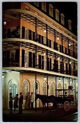 #ad New Orleans Louisiana LA Lace Balconies at Night Scene Vintage Postcards