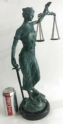 19quot; Tall Real Bronze Statue Lady Blind Justice Roman Goddess Hot Cast Figurine