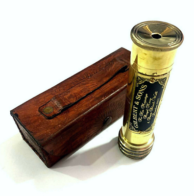 Nautical Gilbert amp; Sons Kaleidoscope Brass Vintage Handmade with Leather Cover