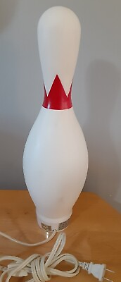 White Plastic Bowling Pin 15.5quot; Accent Lamp Novelty Light Portable Luminaire