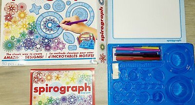 #ad #ad Classic Spirograph Designs set box paper puddy pens amp; plastic spirographs