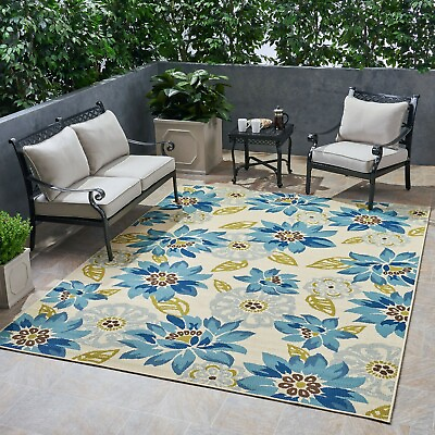 #ad Lilith Outdoor Floral Area Rug