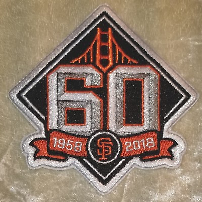 SF Giants 60th Anniversary 3.5quot; Iron On Embroidered Sleeve Patch