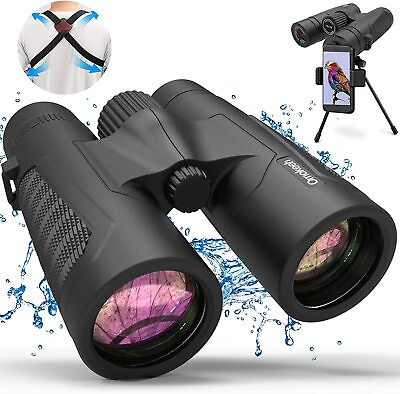#ad 10X42 Zoom Binoculars Day Night Vision BAK4 Prism High Power Waterproof Case