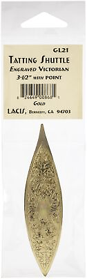 #ad Lacis Victorian Engraved Tatting Shuttle Gold