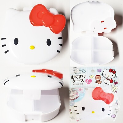 Sanrio Hello Kitty Medicine Case Pill Case Storage Case 4 Compartments