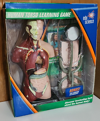 Human Torso Home School Edu Science Kit Learning Game with Working Stethoscope