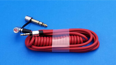 Coiled Audio Cable for Beats PRO DETOX. Cable with 3.5 amp; 6.5 mm Male Connector