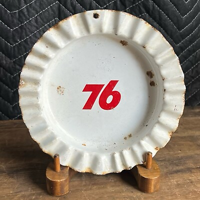 #ad #ad Vintage Original 6 7 8” Phillips 76 Metal Sign Ashtray Gas Oil Advertising