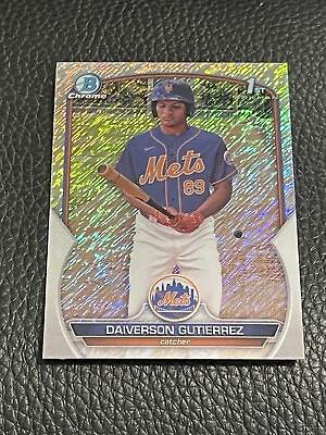 #ad Daiverson Gutierrez 2023 Bowman Chrome Prospects 1st Shimmer Refractor Mets