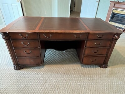 Vintage Antique Mahogany Executive Desk Late 1800s Incredible Character