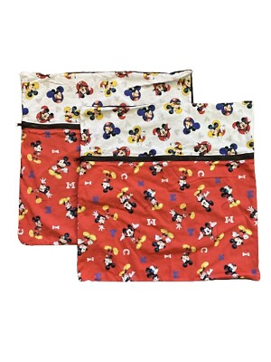 2 Walt Disney Mickey Mouse Custom Zipper Pillow Case Cover Square 18.5quot; X 18.5quot;