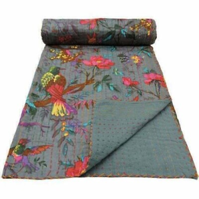 #ad 5 PC Wholesale Lot Throw Blanket Kantha Quilt Indian Cotton Bedspread Quilt